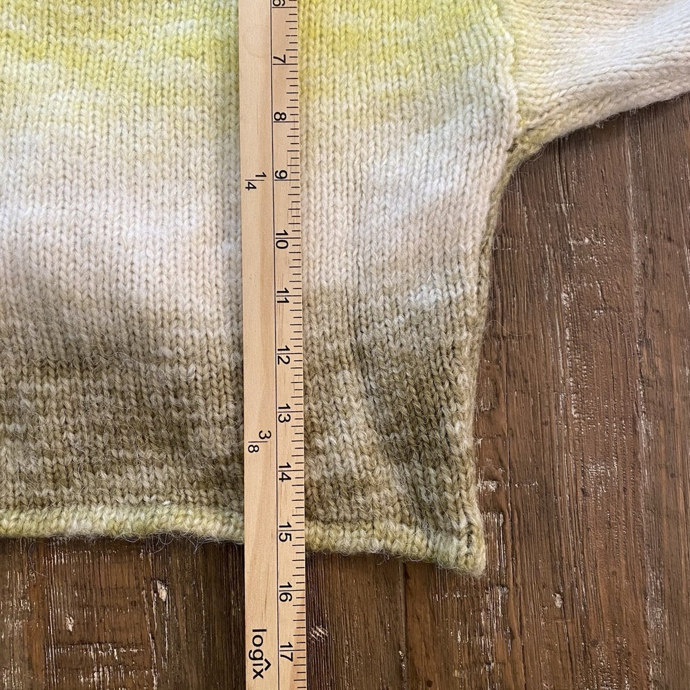 FOR LOVE & LEMONS Sweater Womens S Cropped Twist Sage & Yellow NEW - Picture 10 of 13